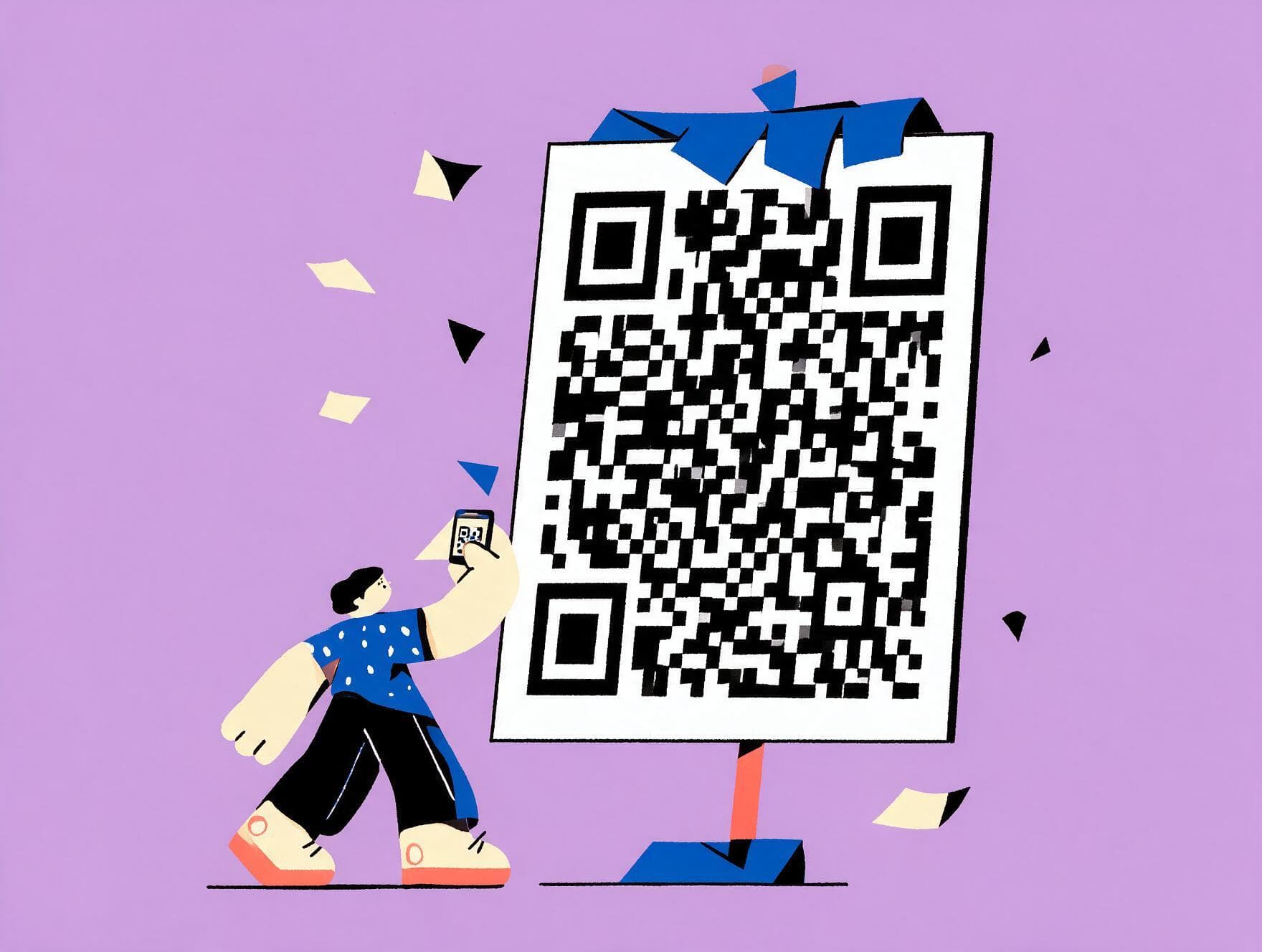 A student scanning the event QR code with their phone